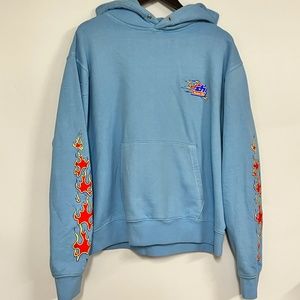 Shadow Hill- MIDWEIGHT BABY BLUE FLAME HOODIE